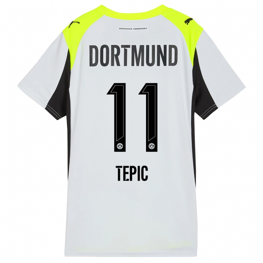 ילדים Lyon Tepic #11 צהוב פלואורסצנטי הרחק ג'רזי 2025/26 חולצה קצרה