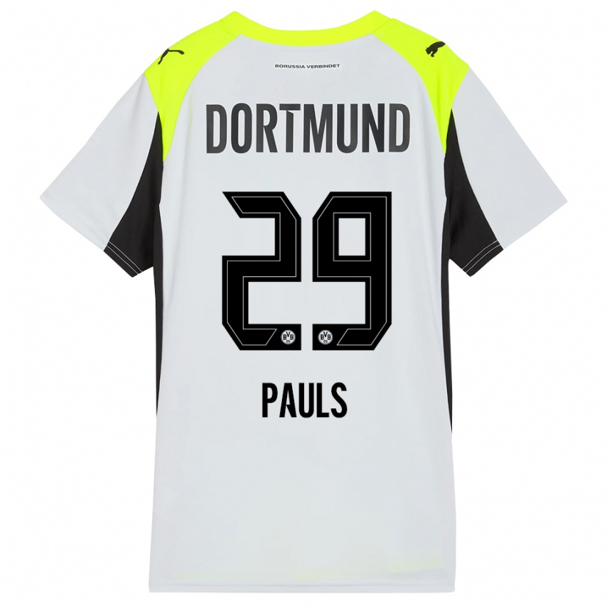 ילדים Emilia Pauls #29 צהוב פלואורסצנטי הרחק ג'רזי 2025/26 חולצה קצרה