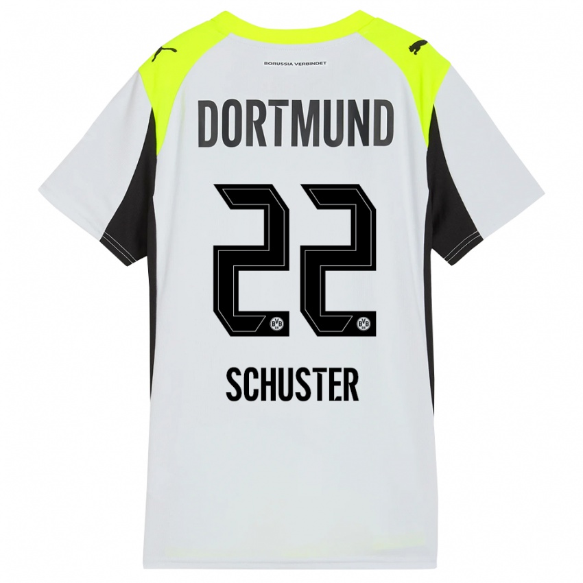 ילדים Melanie Schuster #22 צהוב פלואורסצנטי הרחק ג'רזי 2025/26 חולצה קצרה