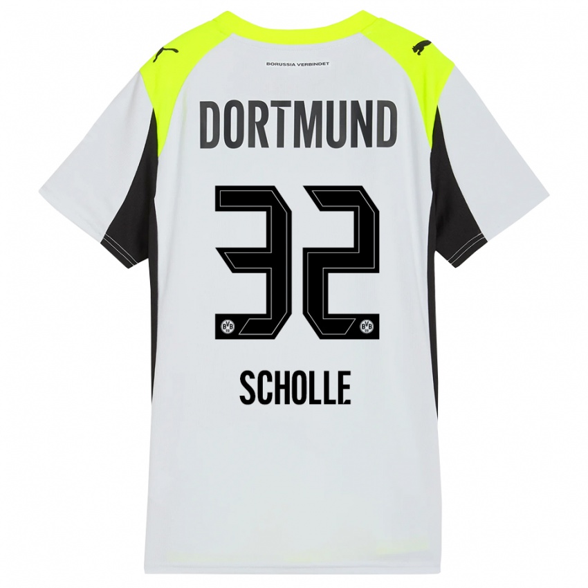 ילדים מיה שולה #32 צהוב פלואורסצנטי הרחק ג'רזי 2025/26 חולצה קצרה