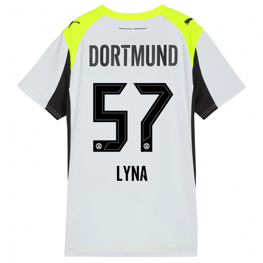 ילדים שוורץ לינה #57 צהוב פלואורסצנטי הרחק ג'רזי 2025/26 חולצה קצרה