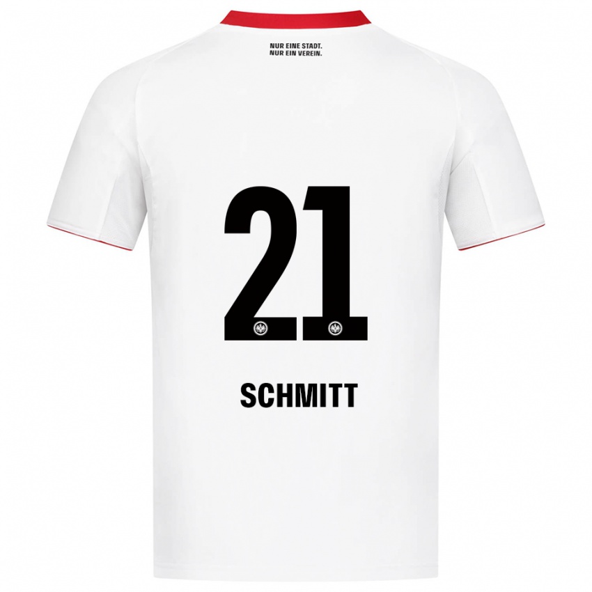 ילדים Joshua Schmitt #21 לבן אדום הרחק ג'רזי 2025/26 חולצה קצרה