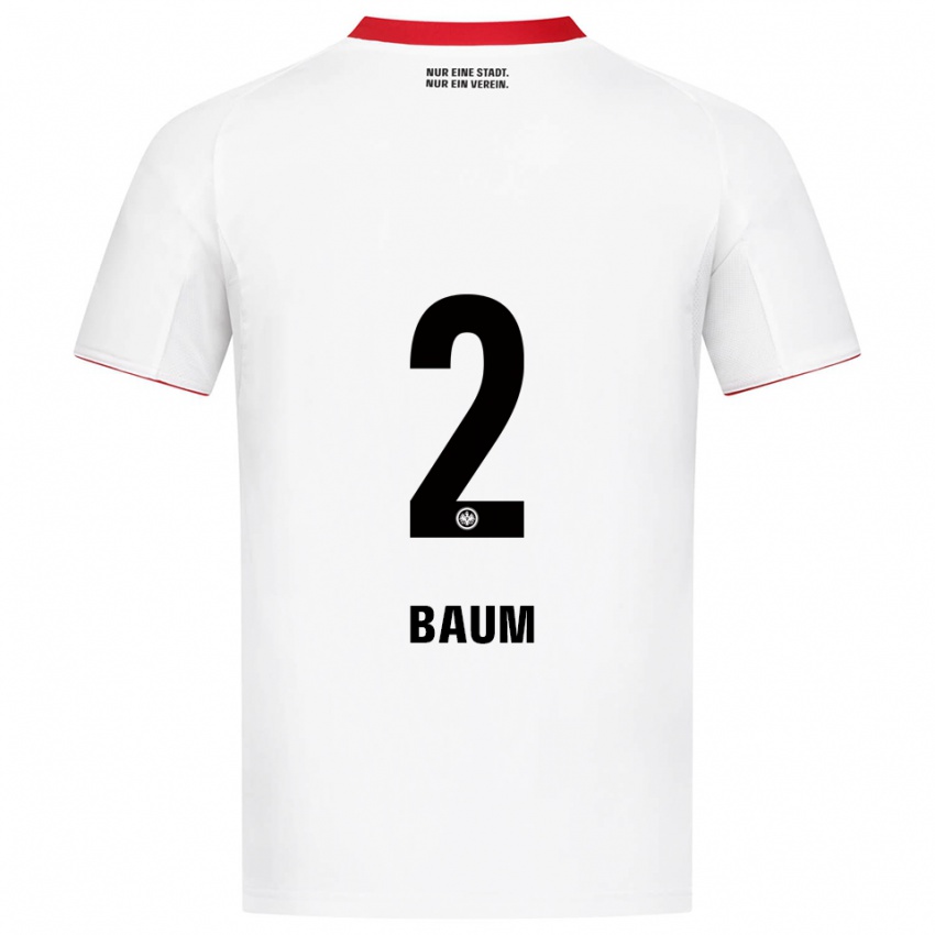 ילדים אליאס ניקלאס באום #2 לבן אדום הרחק ג'רזי 2025/26 חולצה קצרה