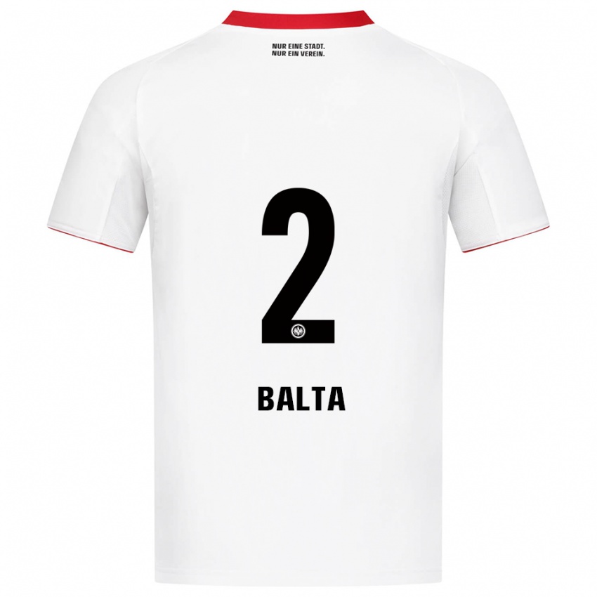 ילדים סאהין בלטה #2 לבן אדום הרחק ג'רזי 2025/26 חולצה קצרה