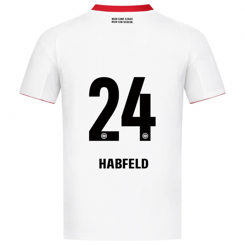 ילדים יוסף האספלד #24 לבן אדום הרחק ג'רזי 2025/26 חולצה קצרה