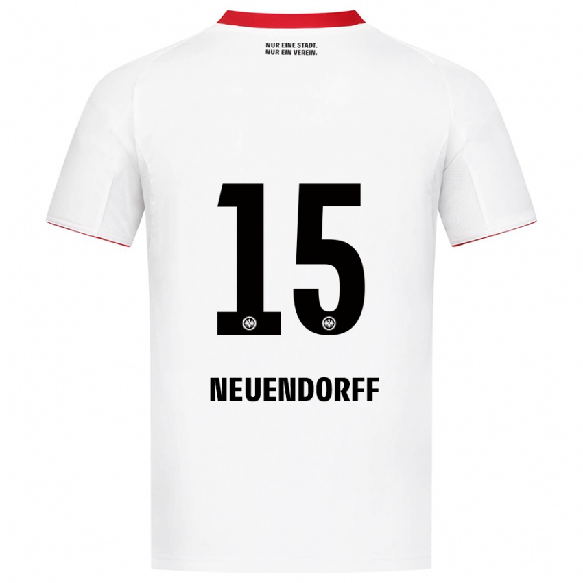 ילדים נילו נוינדורף #15 לבן אדום הרחק ג'רזי 2025/26 חולצה קצרה
