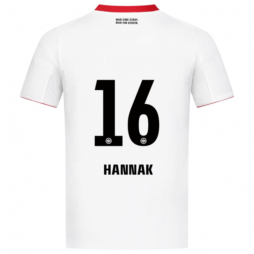 ילדים טים האנאק #16 לבן אדום הרחק ג'רזי 2025/26 חולצה קצרה