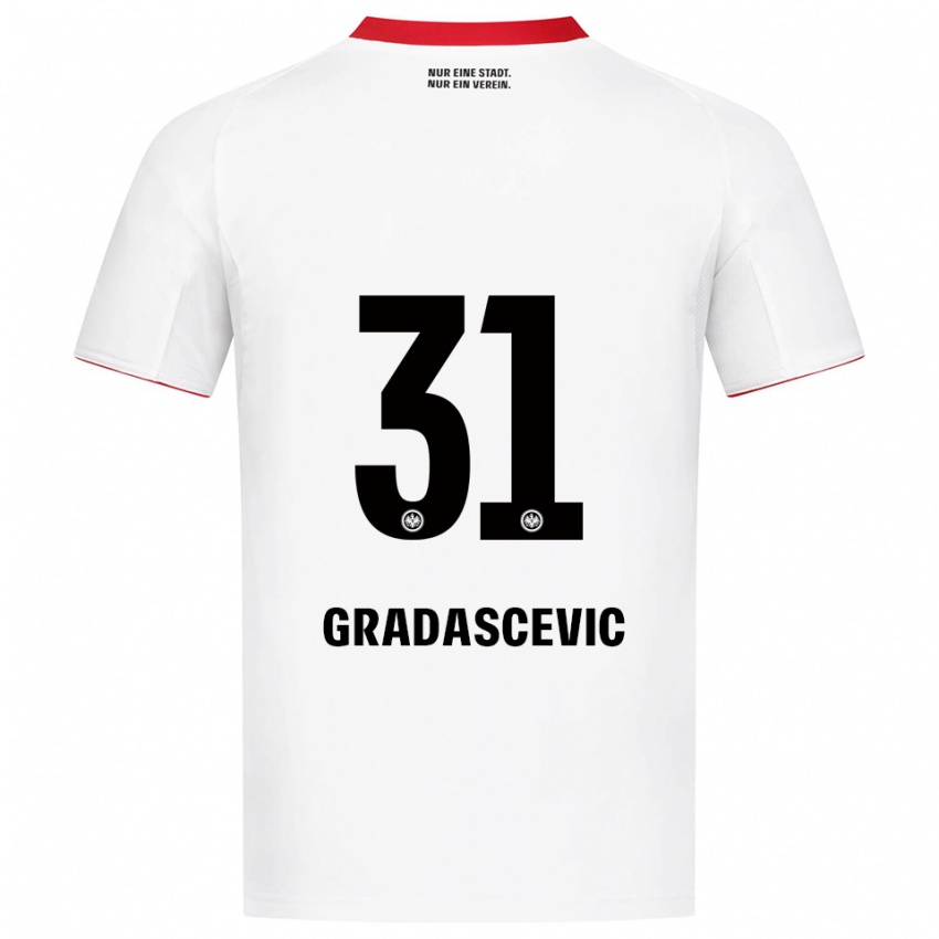 ילדים מריס גראדאסאוויק #31 לבן אדום הרחק ג'רזי 2025/26 חולצה קצרה