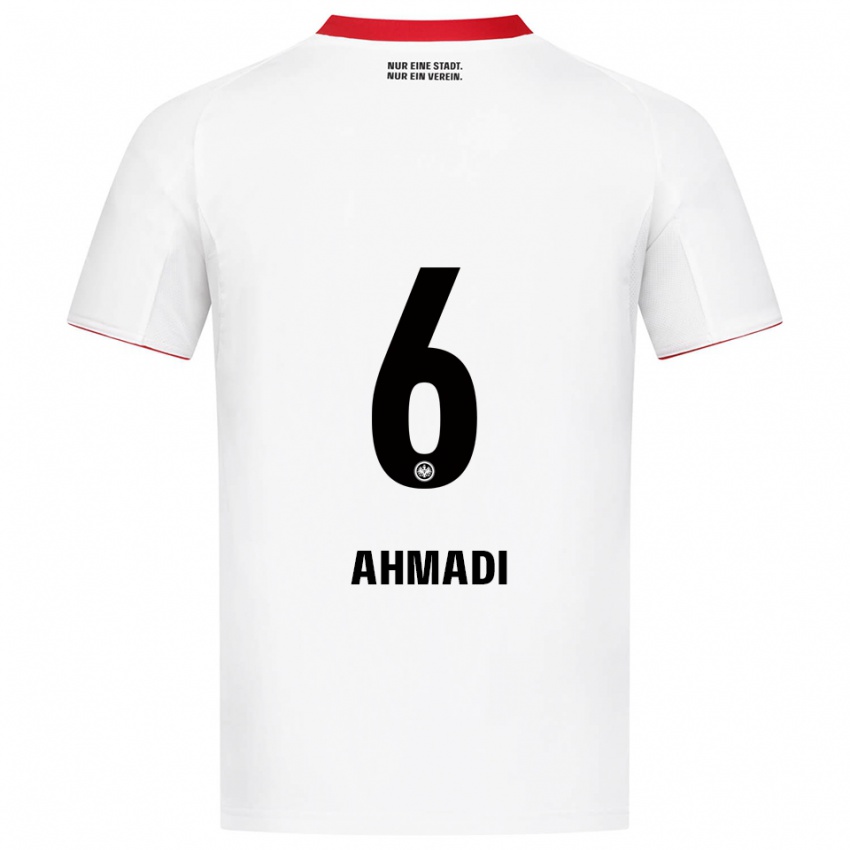 ילדים שיאן אחמדי #6 לבן אדום הרחק ג'רזי 2025/26 חולצה קצרה