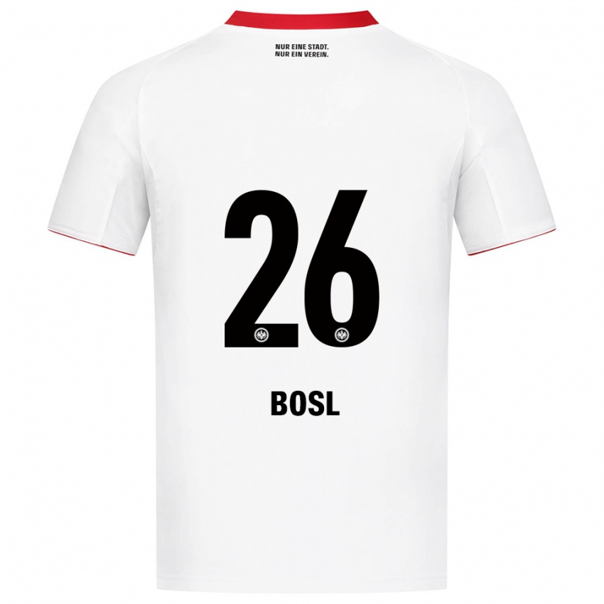 ילדים קארה בוסל #26 לבן אדום הרחק ג'רזי 2025/26 חולצה קצרה