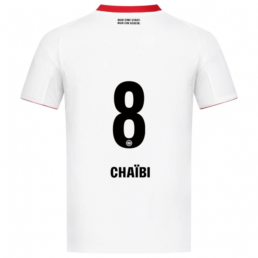 ילדים פארס שעיבי #8 לבן אדום הרחק ג'רזי 2025/26 חולצה קצרה