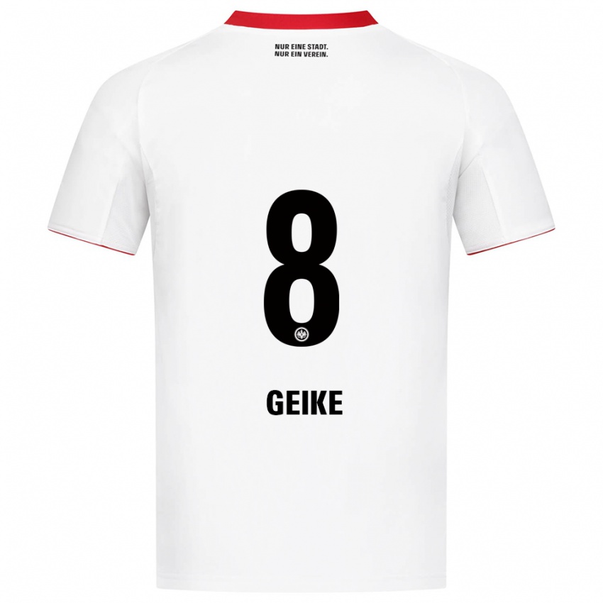 ילדים יונה גייקה #8 לבן אדום הרחק ג'רזי 2025/26 חולצה קצרה