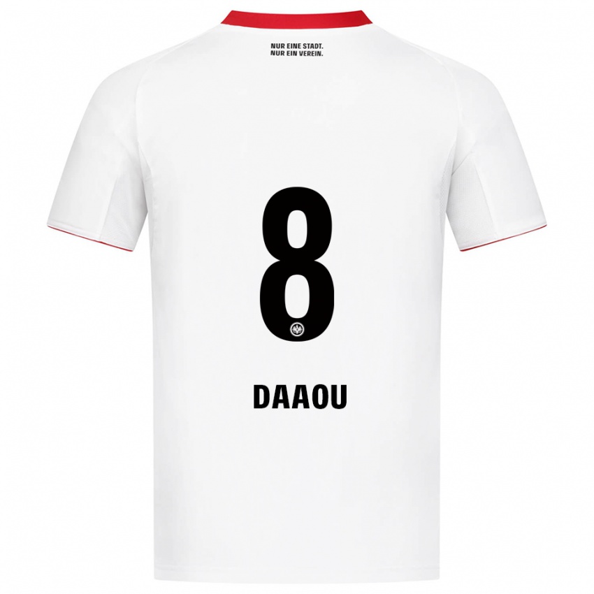ילדים Bilal Daaou #8 לבן אדום הרחק ג'רזי 2025/26 חולצה קצרה