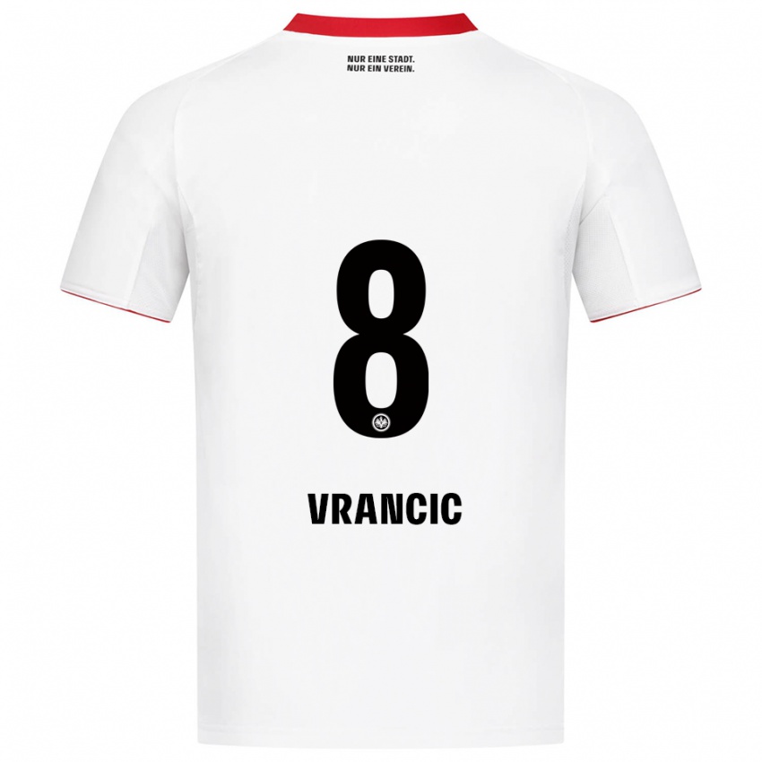 ילדים מריו וראנצ'יץ' #8 לבן אדום הרחק ג'רזי 2025/26 חולצה קצרה