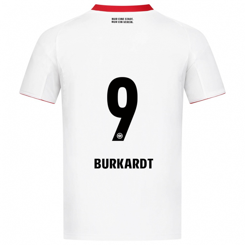 ילדים יונתן בורקרדט #9 לבן אדום הרחק ג'רזי 2025/26 חולצה קצרה