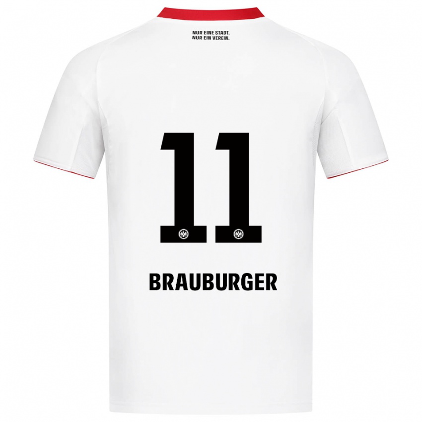 ילדים מקסימיליאן בראובורגר #11 לבן אדום הרחק ג'רזי 2025/26 חולצה קצרה