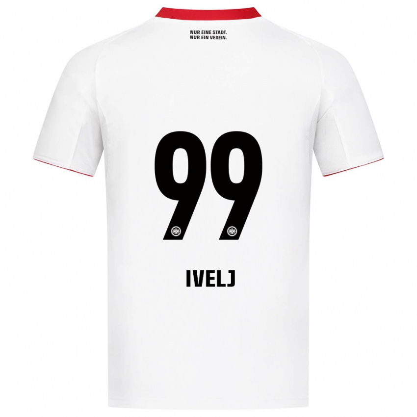ילדים Noemi Ivelj #99 לבן אדום הרחק ג'רזי 2025/26 חולצה קצרה