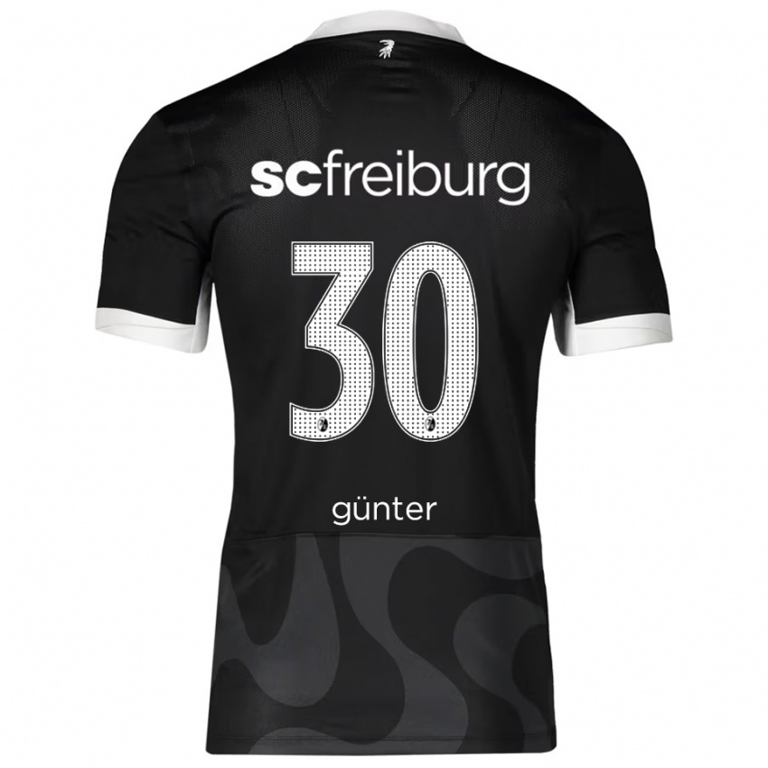 ילדים כריסטיאן גונטר #30 שחור לבן הרחק ג'רזי 2025/26 חולצה קצרה