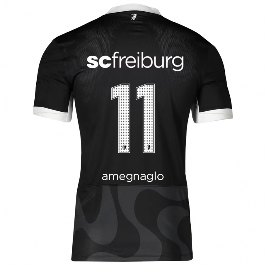 ילדים דייוויד אמגנאגלו #11 שחור לבן הרחק ג'רזי 2025/26 חולצה קצרה