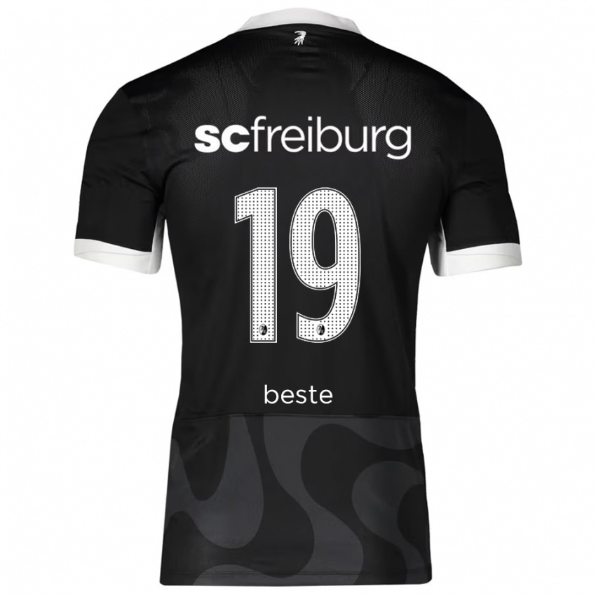 ילדים יאן-ניקלאס בסטה #19 שחור לבן הרחק ג'רזי 2025/26 חולצה קצרה