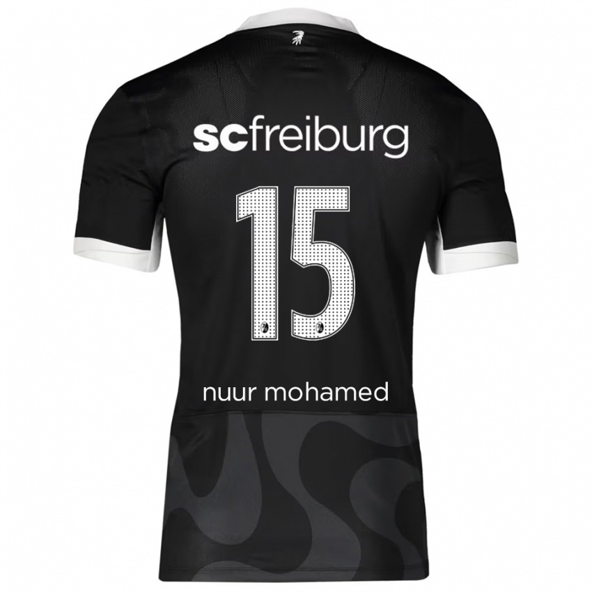 ילדים בילאל נור מוחמד #15 שחור לבן הרחק ג'רזי 2025/26 חולצה קצרה