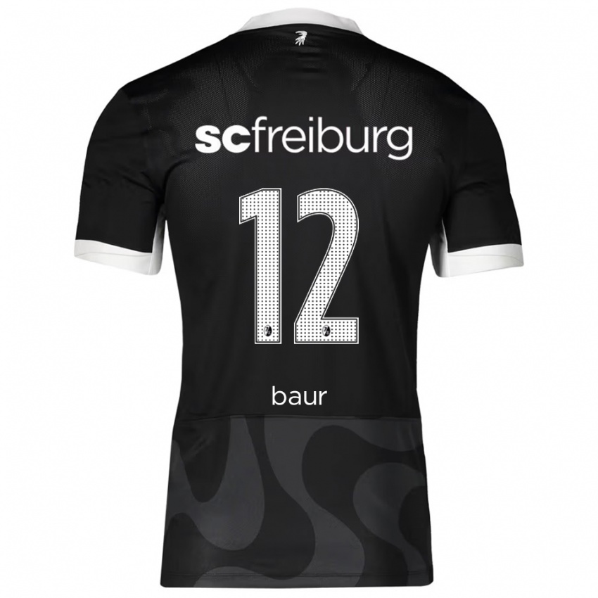 ילדים Kimi Baur #12 שחור לבן הרחק ג'רזי 2025/26 חולצה קצרה