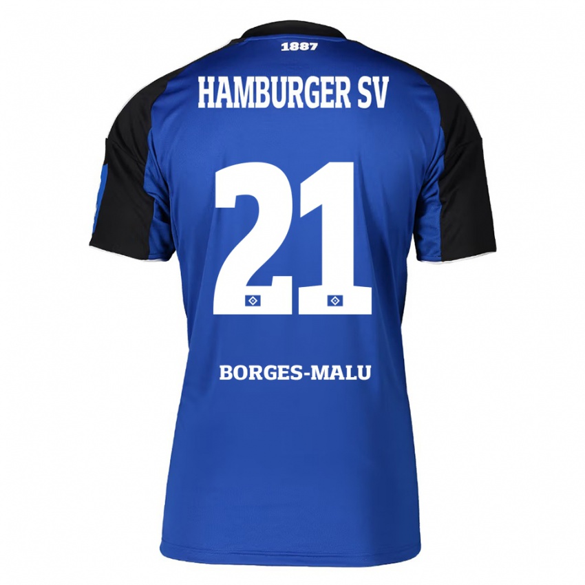 ילדים Louis Borges-Malu #21 כחול שחור הרחק ג'רזי 2025/26 חולצה קצרה