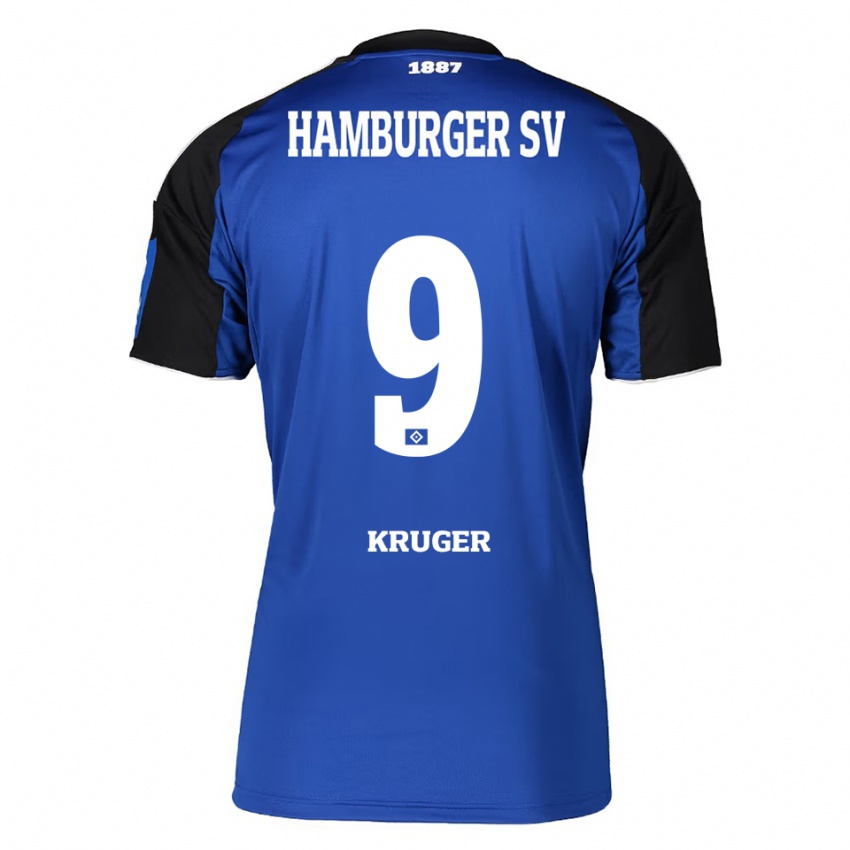 ילדים מלינה קריגר #9 כחול שחור הרחק ג'רזי 2025/26 חולצה קצרה