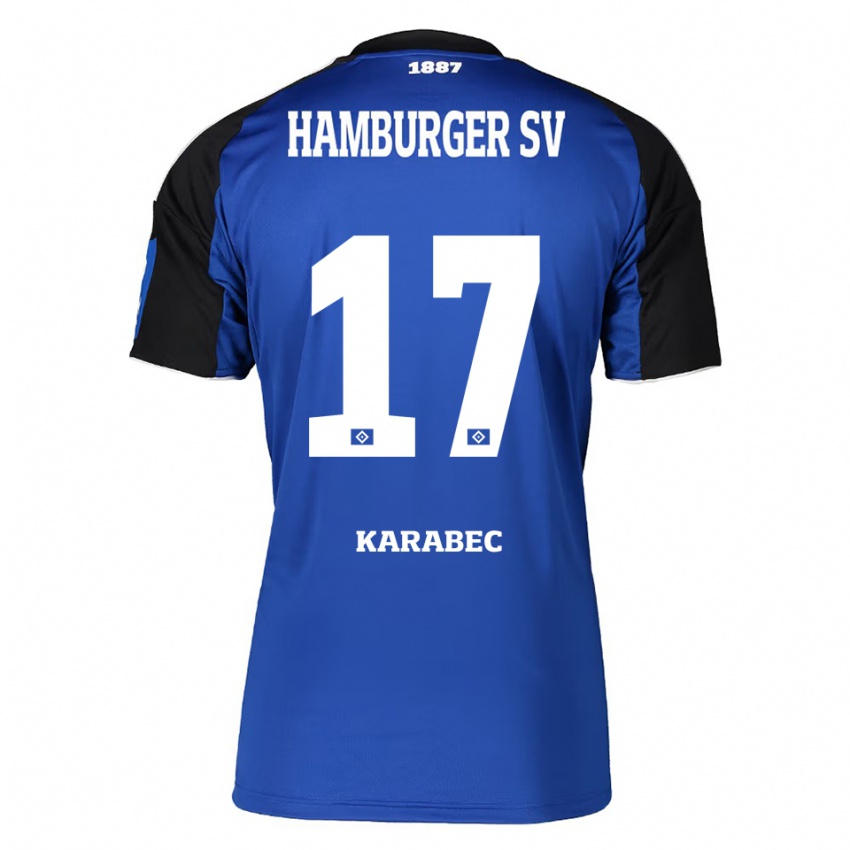 ילדים אדם קאראבץ #17 כחול שחור הרחק ג'רזי 2025/26 חולצה קצרה ילדים אדם קאראבץ #17 כחול שחור הרחק ג'רזי 2025/26 חולצה קצרה