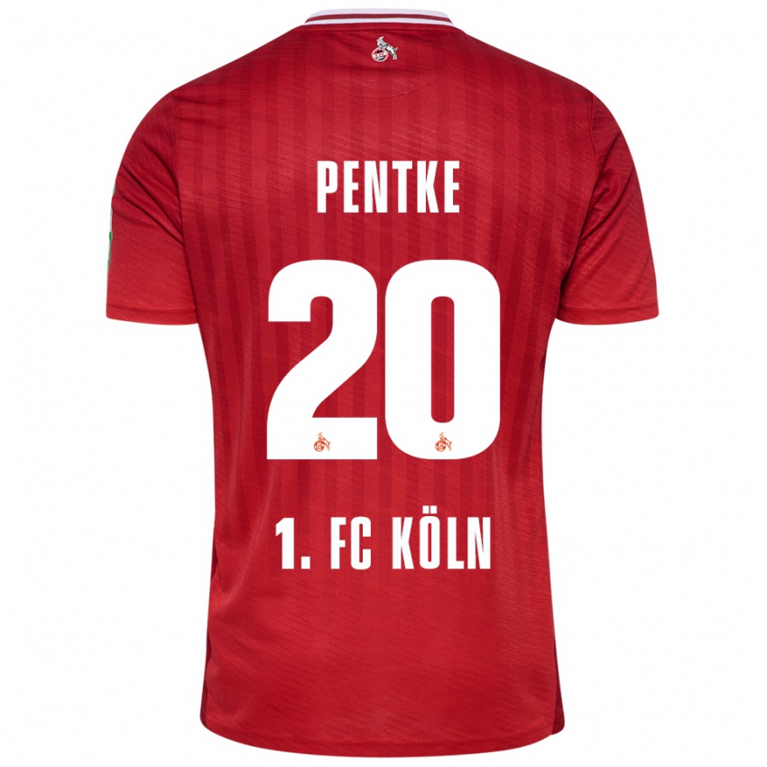 ילדים Philipp Pentke #20 אדום לבן הרחק ג'רזי 2025/26 חולצה קצרה