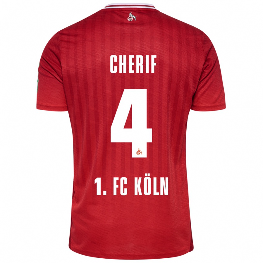 ילדים Hamed Cherif #4 אדום לבן הרחק ג'רזי 2025/26 חולצה קצרה