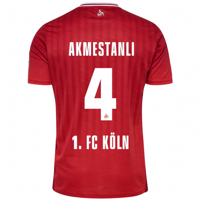 ילדים Teoman Akmestanli #4 אדום לבן הרחק ג'רזי 2025/26 חולצה קצרה