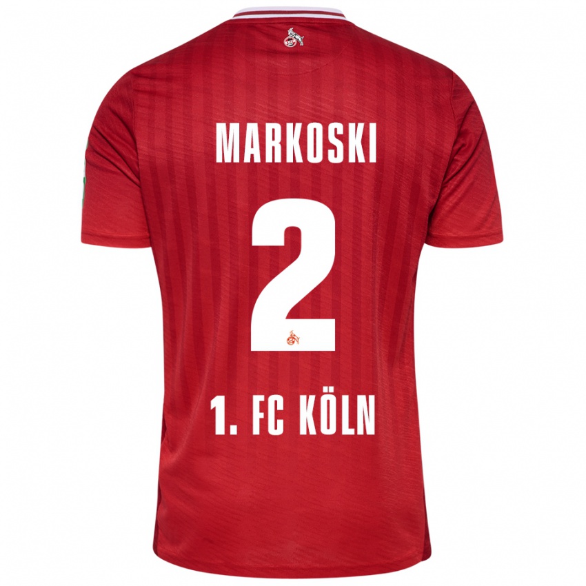 ילדים Kristian Markoski #2 אדום לבן הרחק ג'רזי 2025/26 חולצה קצרה