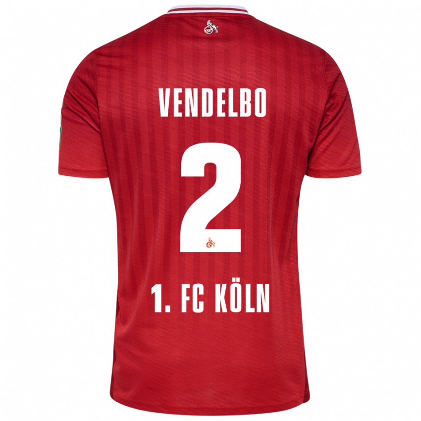 ילדים Sofie Vendelbo #2 אדום לבן הרחק ג'רזי 2025/26 חולצה קצרה