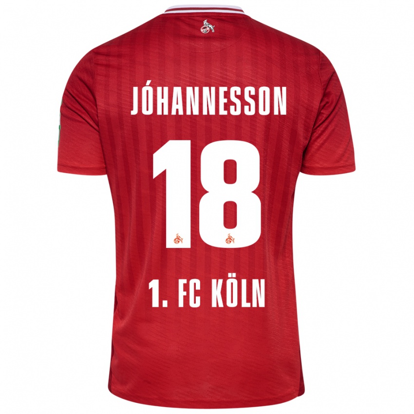 ילדים איסק ברגמן יוהאנסון #18 אדום לבן הרחק ג'רזי 2025/26 חולצה קצרה