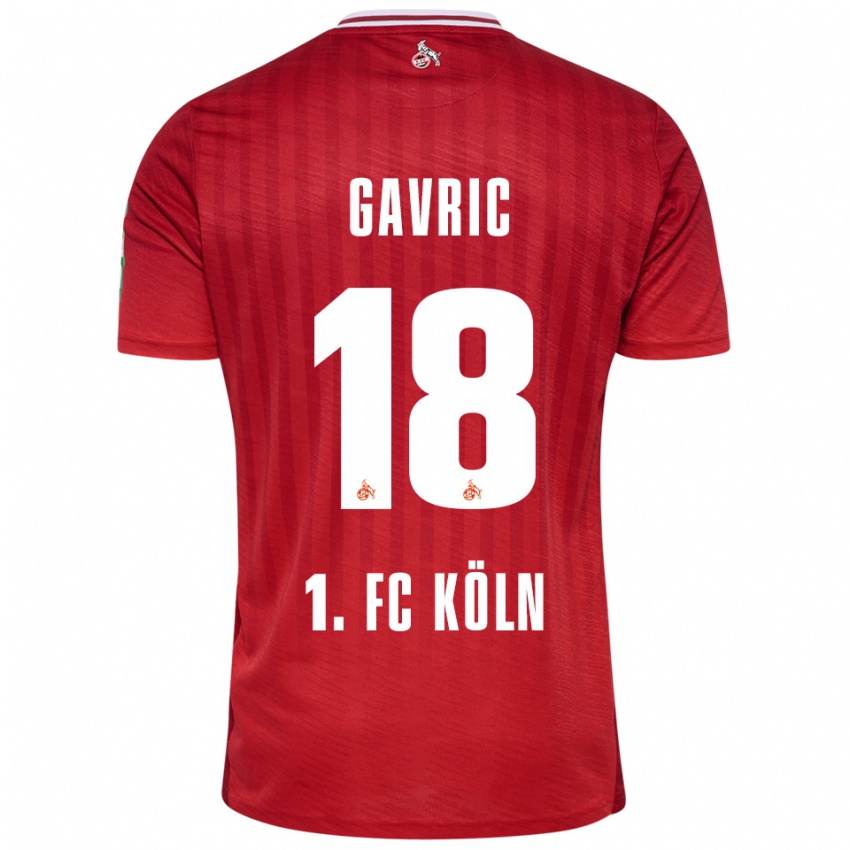 ילדים אנדראה גאבריץ' #18 אדום לבן הרחק ג'רזי 2025/26 חולצה קצרה