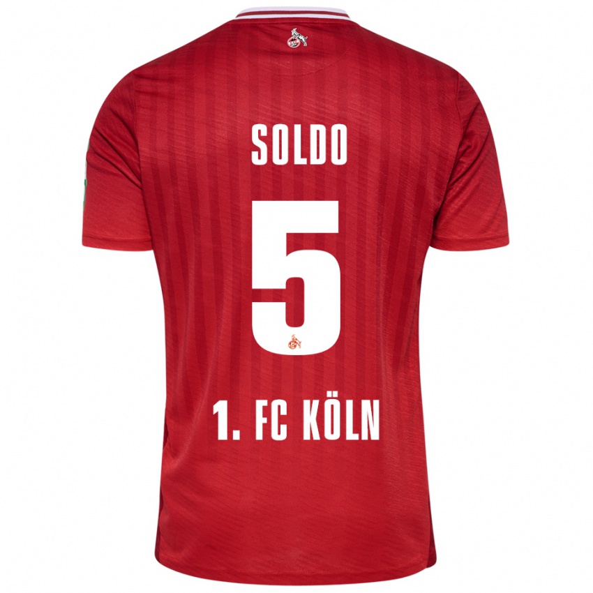 ילדים ניקולה סולדו #5 אדום לבן הרחק ג'רזי 2025/26 חולצה קצרה