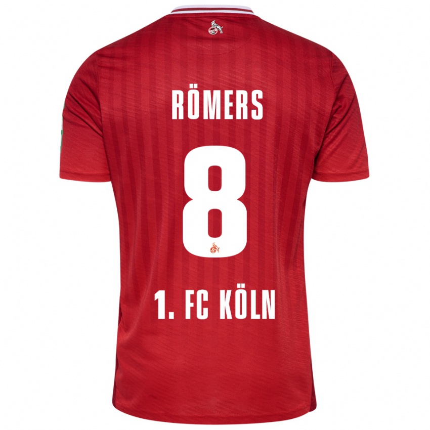 ילדים Arian Römers #8 אדום לבן הרחק ג'רזי 2025/26 חולצה קצרה