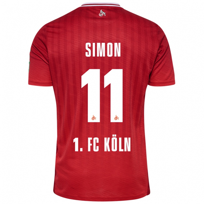 ילדים Josias Simon #11 אדום לבן הרחק ג'רזי 2025/26 חולצה קצרה