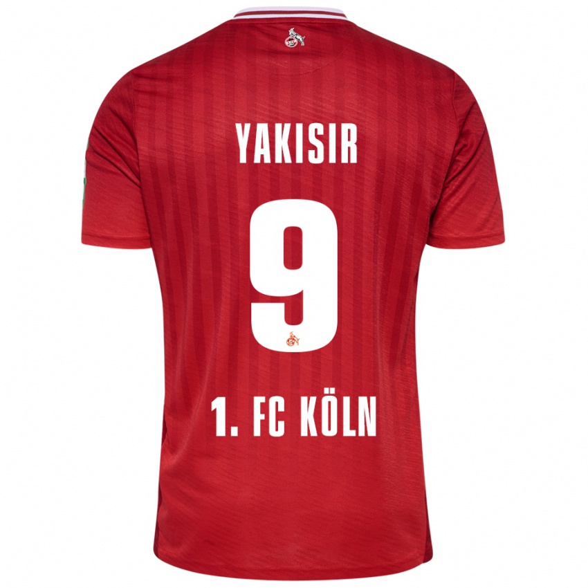 ילדים Emir-Ahmet Yakisir #9 אדום לבן הרחק ג'רזי 2025/26 חולצה קצרה