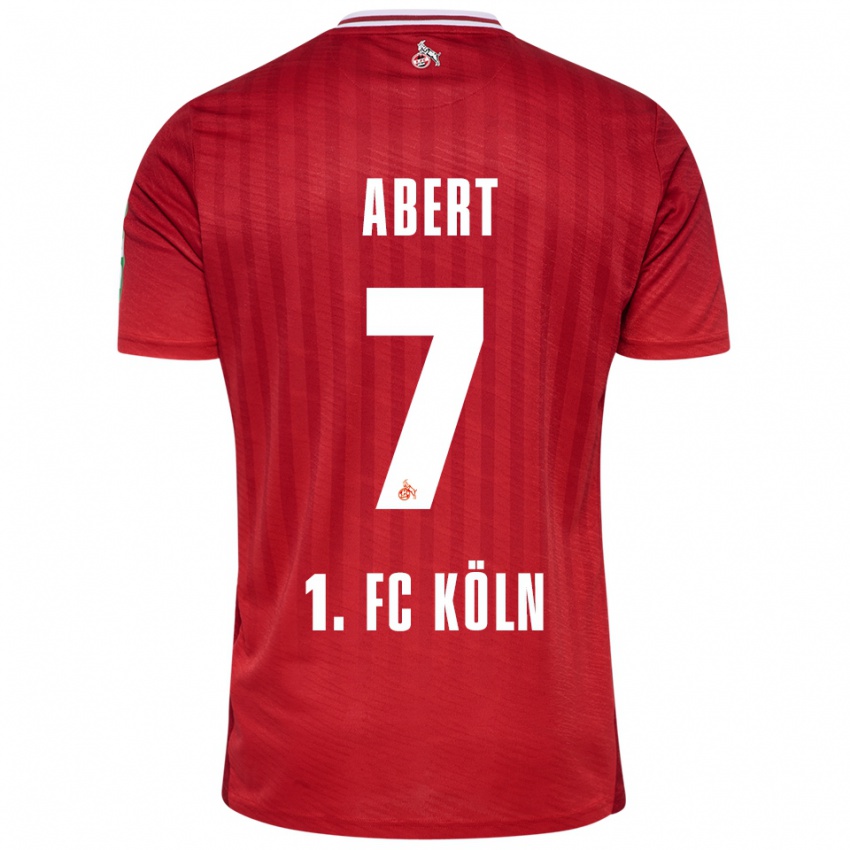 ילדים Niklas Abert #7 אדום לבן הרחק ג'רזי 2025/26 חולצה קצרה