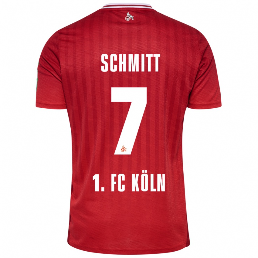 ילדים Oliver Schmitt #7 אדום לבן הרחק ג'רזי 2025/26 חולצה קצרה