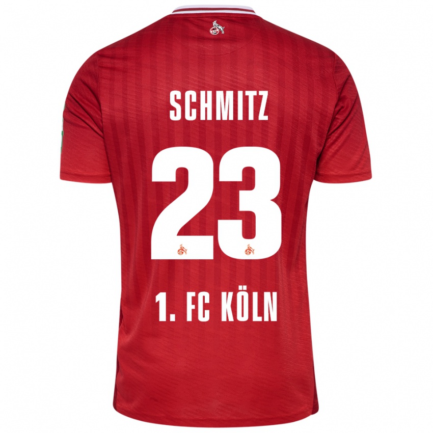 ילדים Timo Schmitz #23 אדום לבן הרחק ג'רזי 2025/26 חולצה קצרה