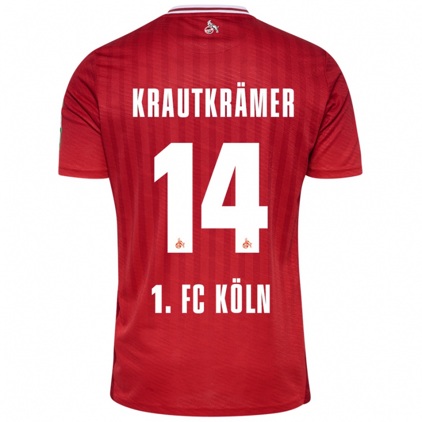 ילדים ג׳אקוב קראוטקראמר #14 אדום לבן הרחק ג'רזי 2025/26 חולצה קצרה