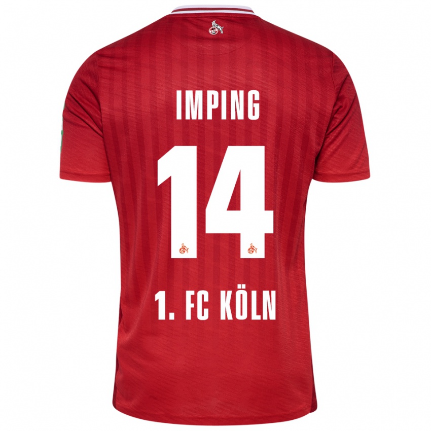 ילדים Carlotta Imping #14 אדום לבן הרחק ג'רזי 2025/26 חולצה קצרה