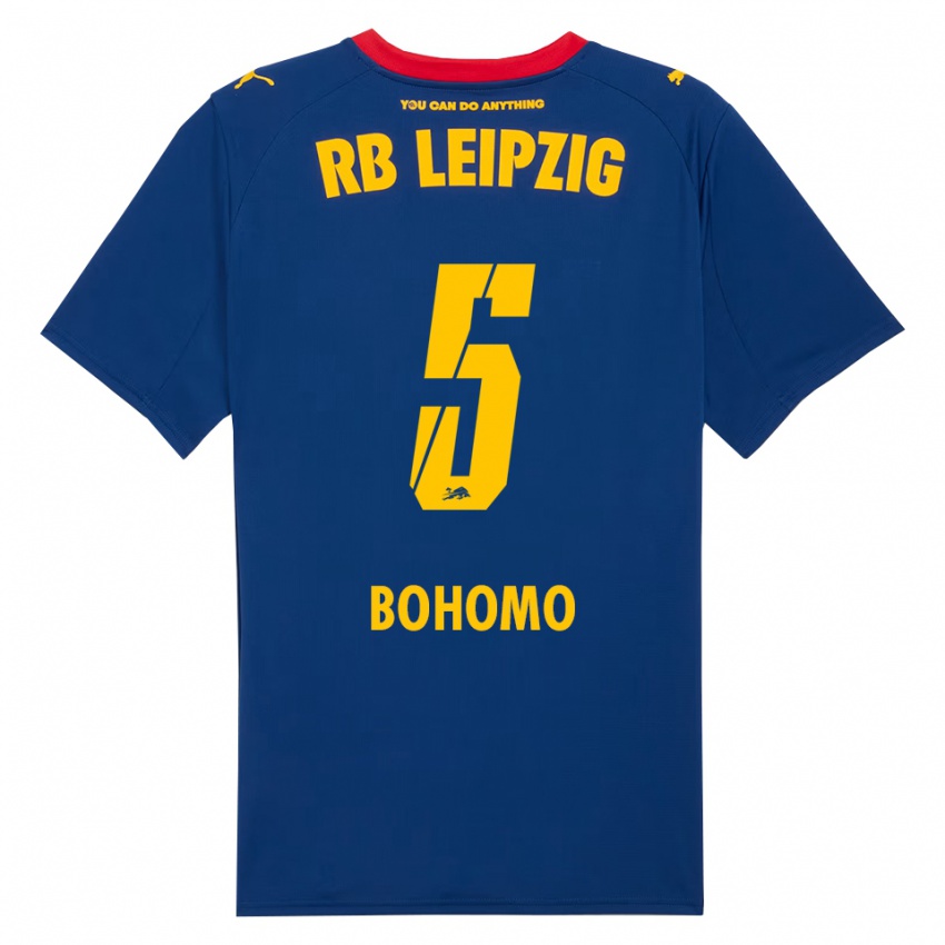 ילדים Allan Bohomo #5 נייבי אדום הרחק ג'רזי 2025/26 חולצה קצרה