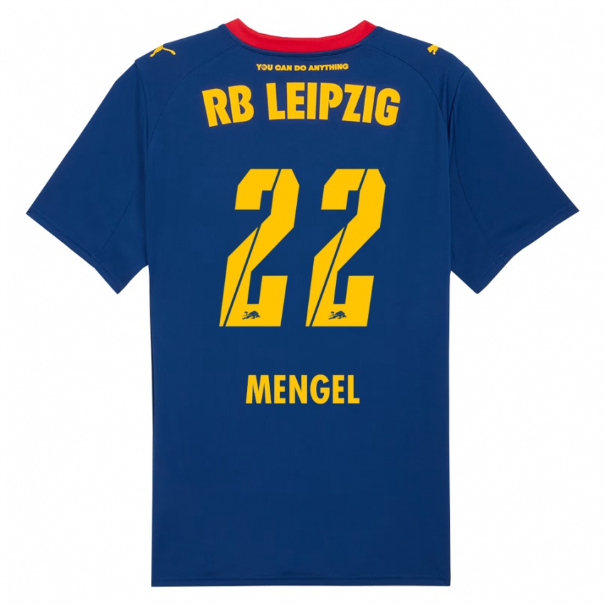 ילדים Luca Mengel #22 נייבי אדום הרחק ג'רזי 2025/26 חולצה קצרה