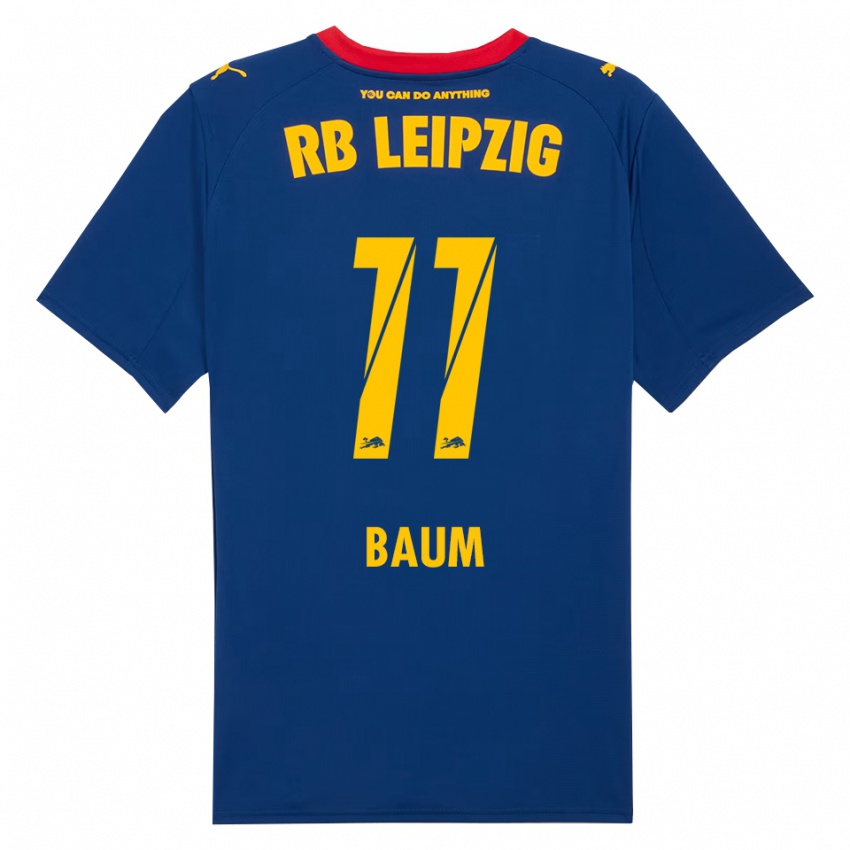 ילדים ליסה באום #11 נייבי אדום הרחק ג'רזי 2025/26 חולצה קצרה