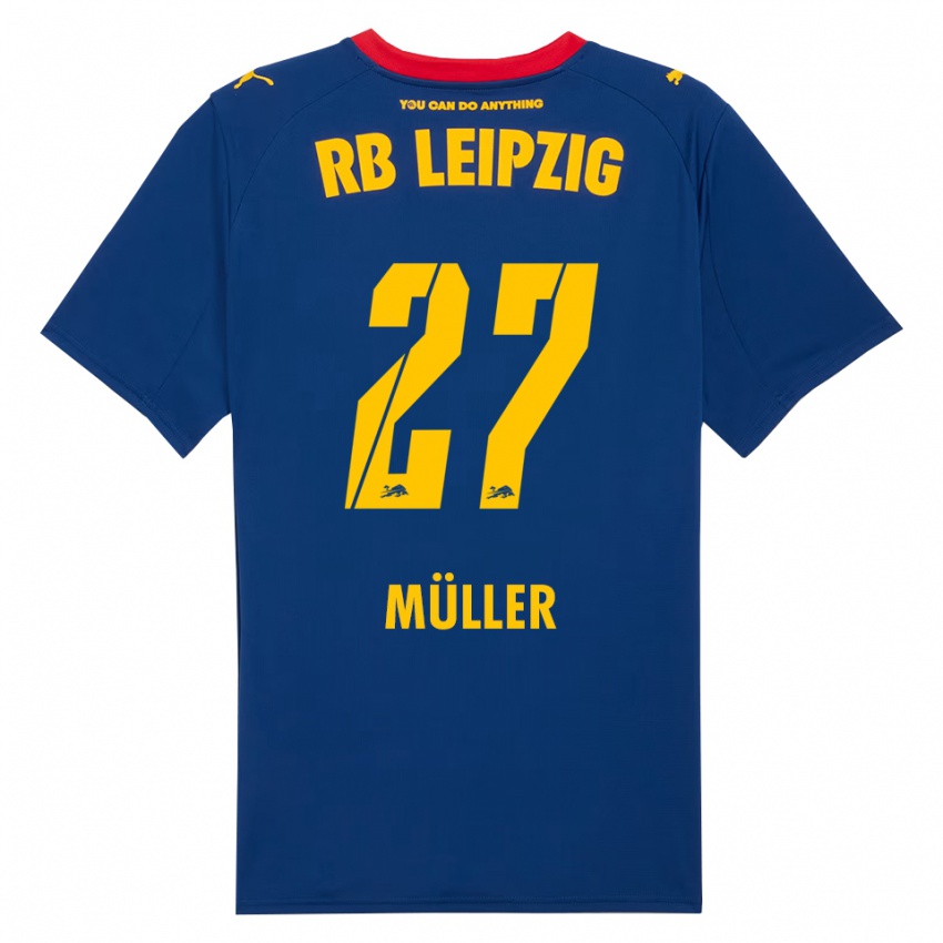 ילדים מרלן מולר #27 נייבי אדום הרחק ג'רזי 2025/26 חולצה קצרה