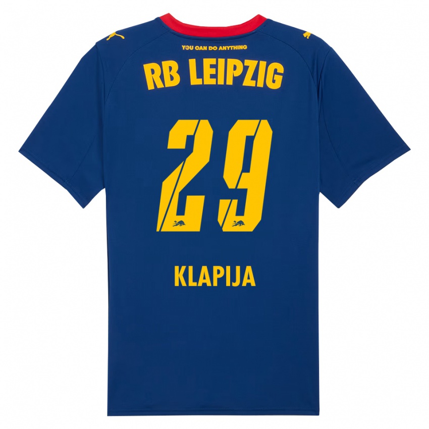 ילדים Din Klapija #29 נייבי אדום הרחק ג'רזי 2025/26 חולצה קצרה